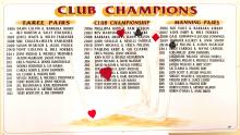 honour board from old clubhouse Club Champs